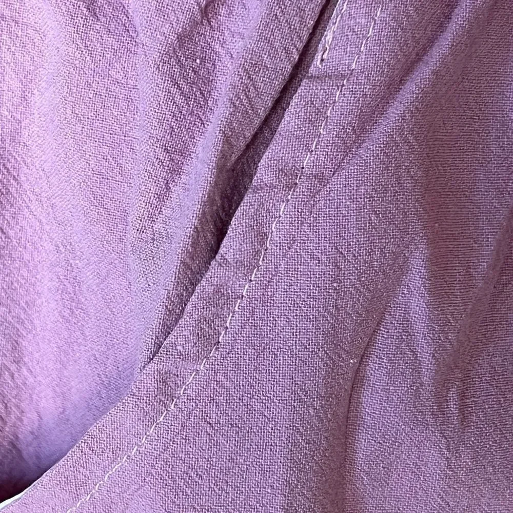 High waist cotton shorts elastic string waist color lavender Barbie core NWOT